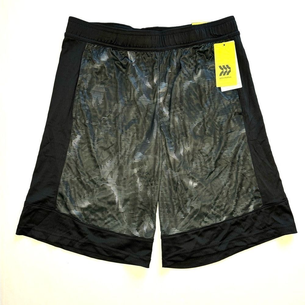 All in Motion Boys Black Court Basketball Shorts Size XL (16)